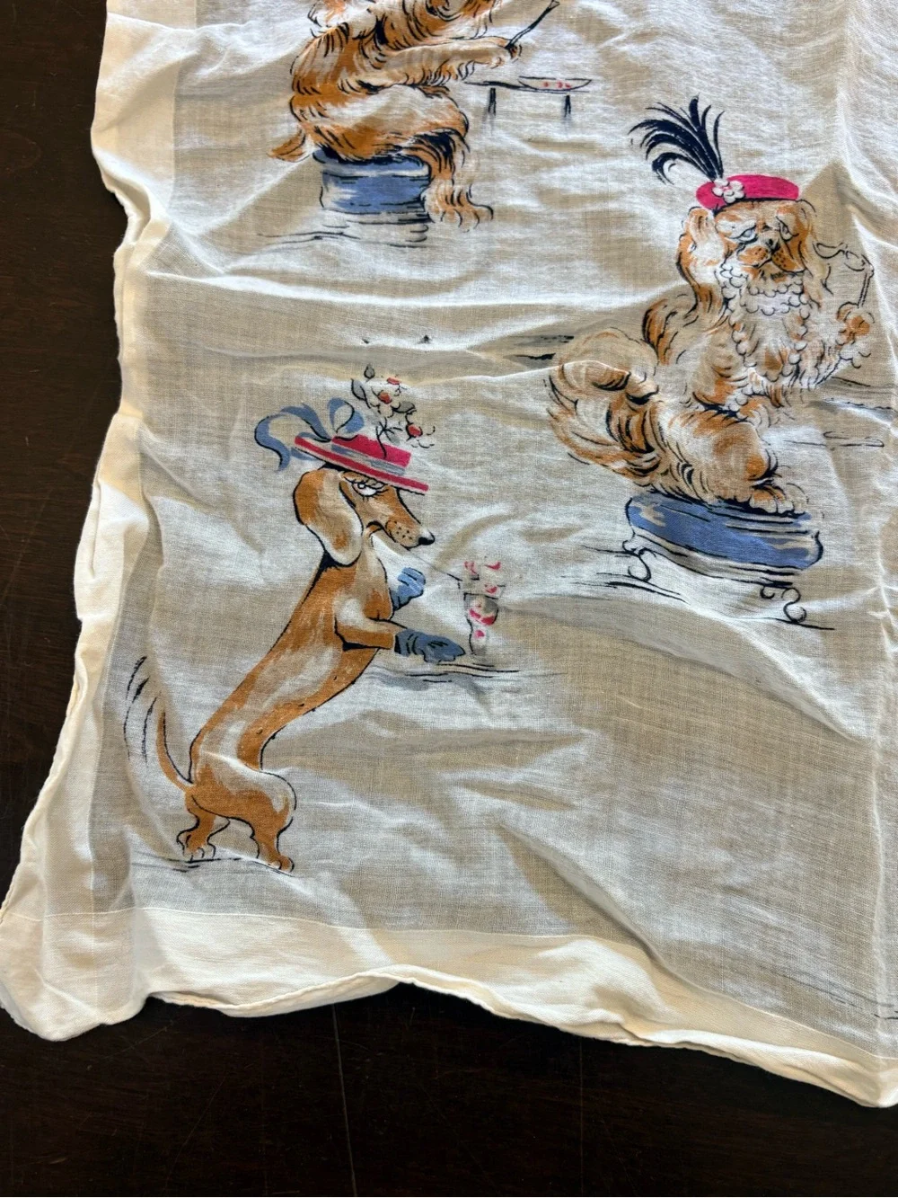 Vintage Dog Tea Party Scarf